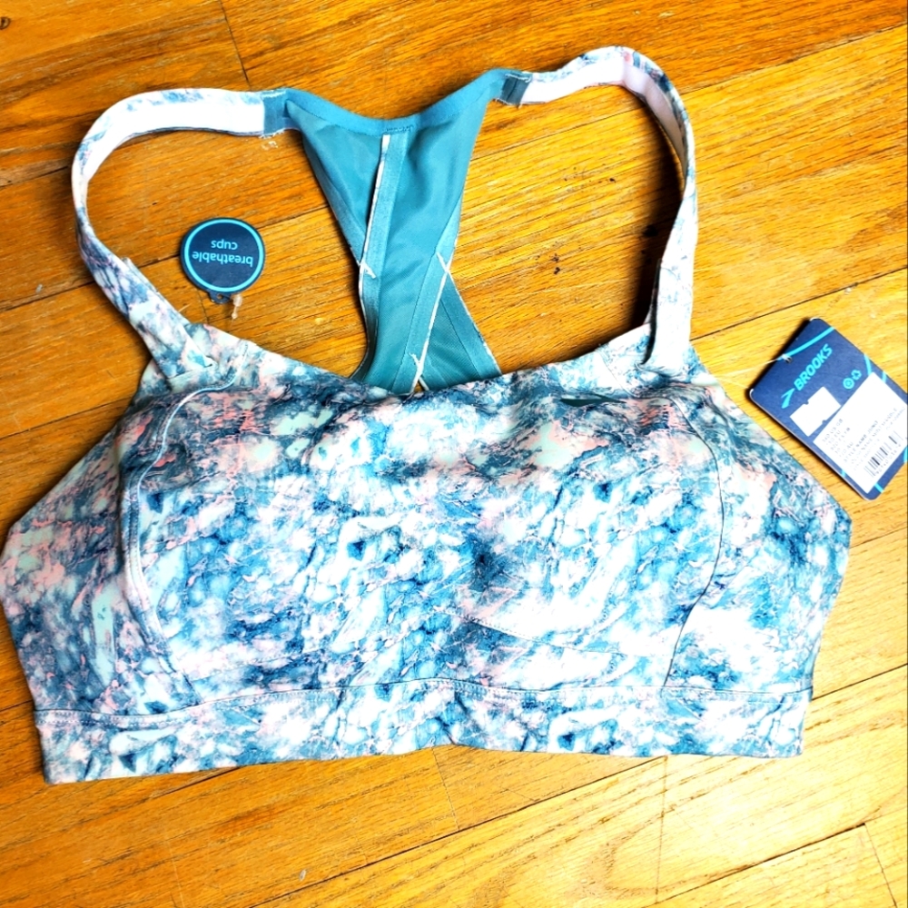 Mint marble Brooks Sports Bra Size 34 D